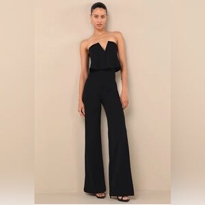 Strapless Black Wide-Leg Jumpsuit